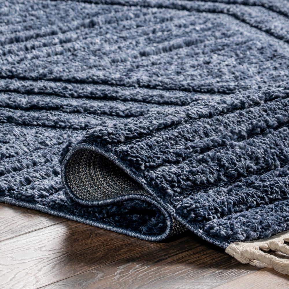 Nuloom Risette Solid 5x8 Shag Indoor Area Rug for Living Room Bedroom Dining Room Nursery, Blue