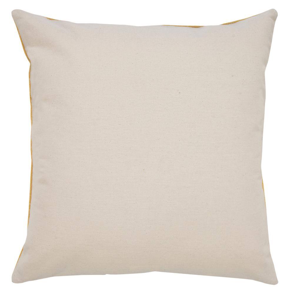Yellow and White Cotton Polka Dot Throw Pillow