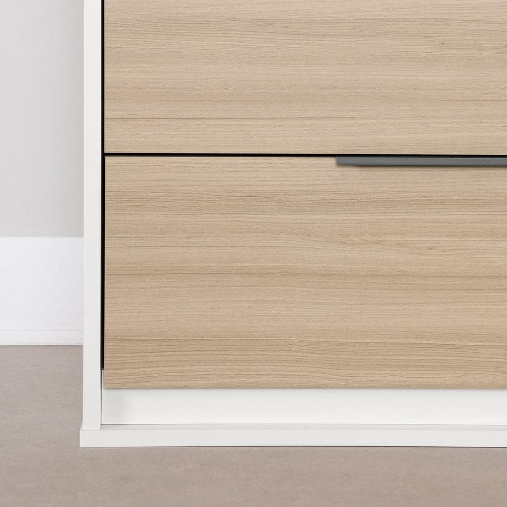 Soft Elm and White Double Dresser with Mirror