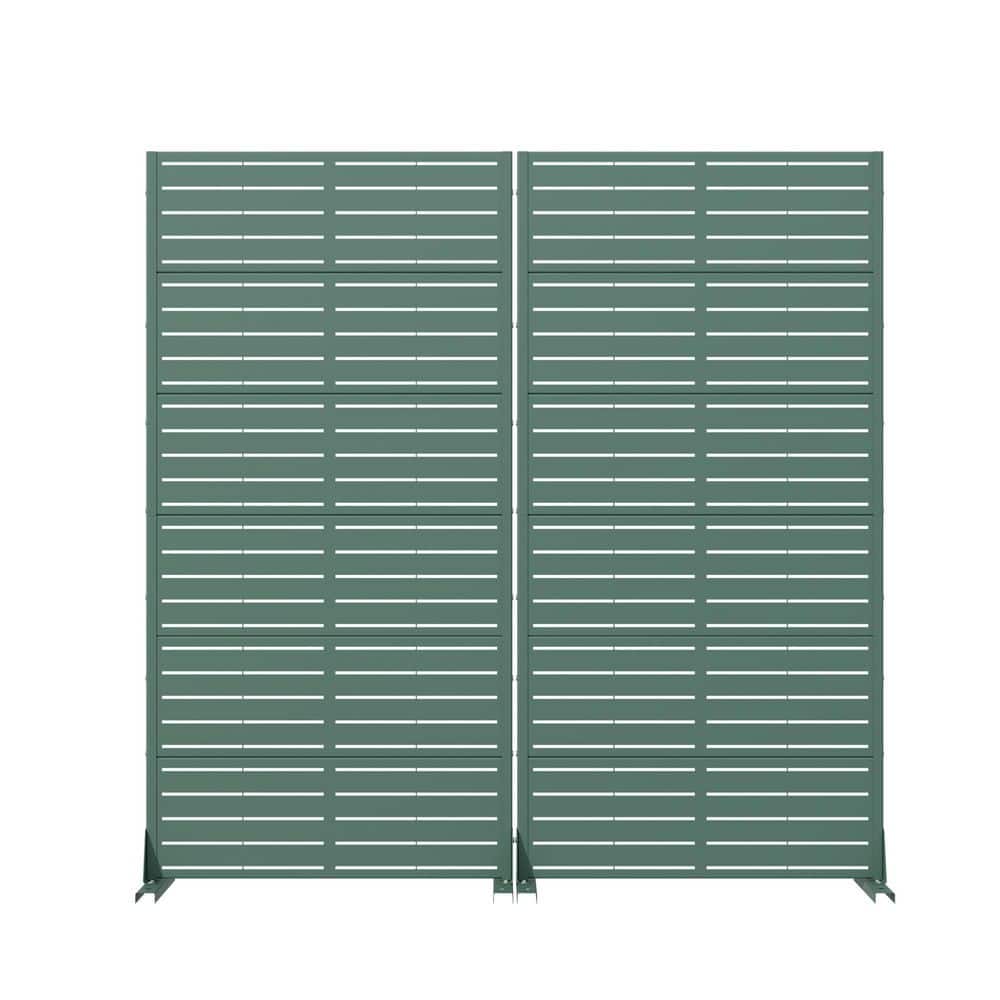 16 in. L x 72 in. H x 35 in. W Galvanized Metal Outdoor Privacy Screens Garden Fence Louvered in Dark Green (Set of 2) price history on PriceWatchPro