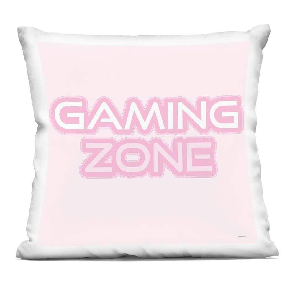 Pastel Pink Gaming Zone Pink Abstract Polyester 18 in. x 18 in. Throw Pillow