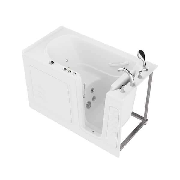 WTHDX Series 59 in. x 30 in. Walk-In Whirlpool Jetted Bathtub in White with Right Side Drain and Quick Fill Faucet