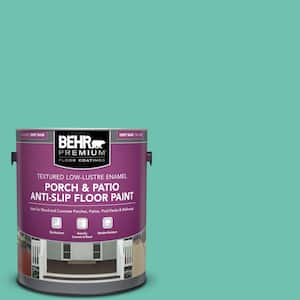 1 gal. #P440-4 March Aquamarine Textured Low-Lustre Enamel Interior/Exterior Porch and Patio Anti-Slip Floor Paint