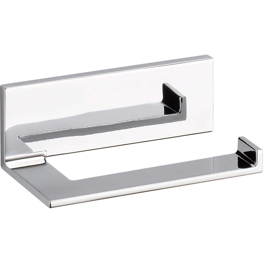 Delta Ara Flat Black Wall Mount Single Post Toilet Paper Holder in the