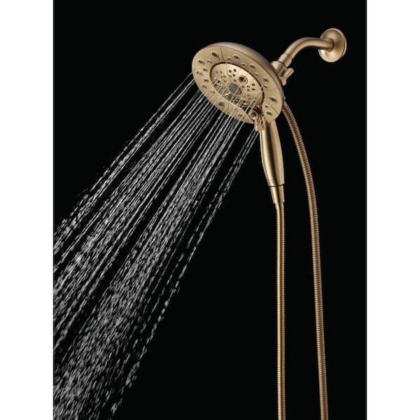 In2ition Gold 5-Spray Patterns 1.75 GPM 6.88 in. Wall Mount Dual Shower Heads in Champagne Bronze