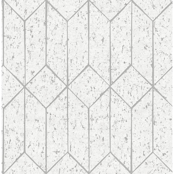 Advantage Hayden White Concrete Trellis Paper Non-Pasted Textured Wallpaper