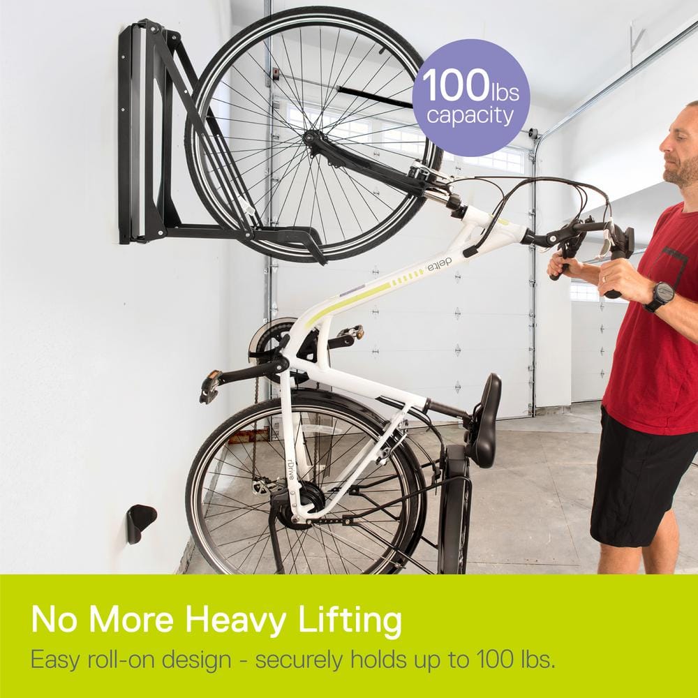 Black Steel Adjustable Pivot Bike Storage Rack