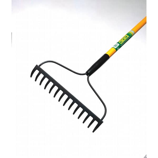 54 in. Fiberglass Handle 14-Gauge Steel Rake