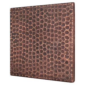 6 in. x 6 in. Hammered Copper Decorative Wall Tile in Oil Rubbed Bronze (4-Pack)