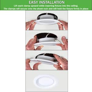 4 in. Color Selectable CCT Canless Integrated LED Recessed Light Trim Downlight 650 Lumens Dimmable (6-Pack)