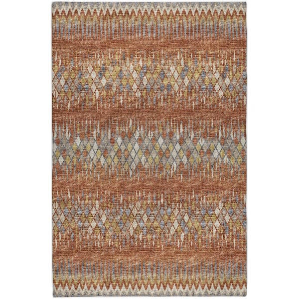 Dream Shag Premium Machine Washable Abstract ADS38 Spice 5 ft. x 7 ft. 6 in. Area Rug