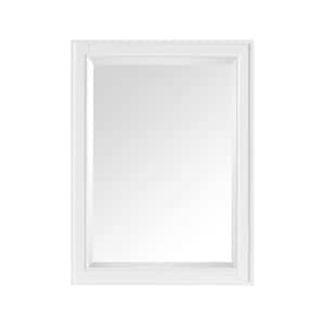 Madison 24 in. W x 32 in. H Framed Rectangular Beveled Edge Bathroom Vanity Mirror in White