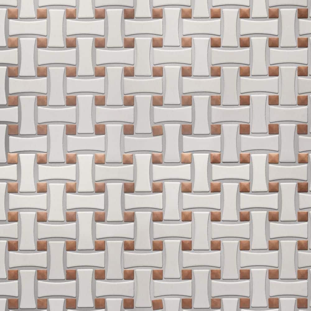 Sentier des Cotto Dot with White Dog Bone Bsktwv 10 in. x 10 in. Porcelain Floor and Wall Mosaic Tile (7.1 sq. ft./Case) price history on PriceWatchPro