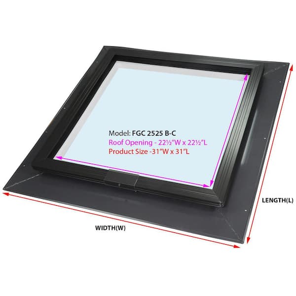 SUN-TEK 22-1/2 in. x 22-1/2 in. Fixed Self-Flashing Skylight with