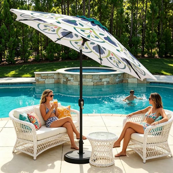 10 ft. crestridge steel market outdoor patio umbrella in sling Best Choice Products Seaglass 10 ft. Steel Market Patio Umbrella with Crank  and Tilt SKY7709