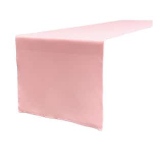 14 in. x 108 in. Light Pink Polyester Poplin Table Runner