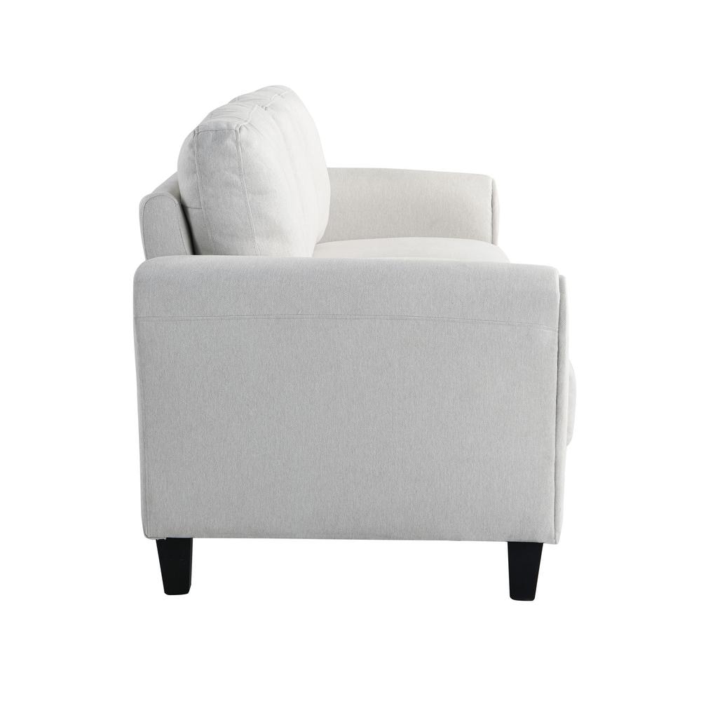 Alexa Oyster Fabric Sofa with Rolled Arms