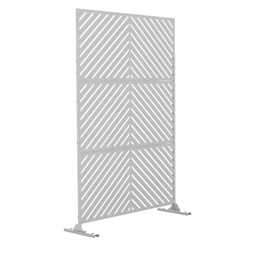 6.5 ft. H x 4 ft. W White Outdoor Laser Metal Cut 3Panels Privacy Screen BYY693 The Home Depot