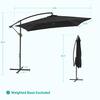 8.2x8.2 ft. Outdoor Patio Umbrella, Square Canopy Offset Umbrella for Villa Gardens, Lawns and Yard, Black