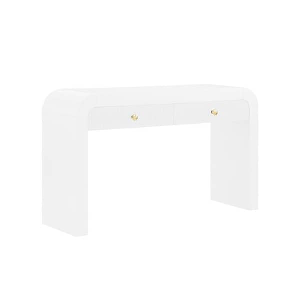 Best Master Furniture Bellagio 54 in. L White Modern Rectangle Wood Console Table