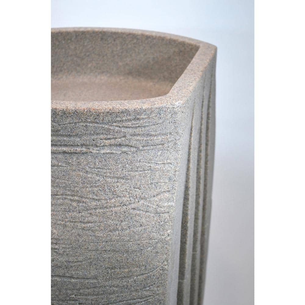 Sand 50 Gallon Stoneware Urn Rain Barrel with Hose