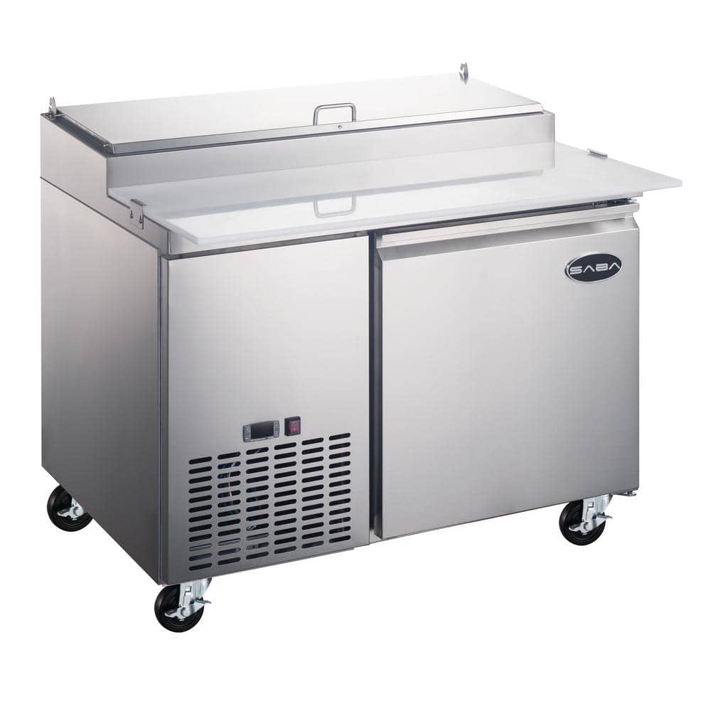 44.5 in. W 13 cu. ft. Commercial Pizza Prep Table Refrigerator Cooler in Stainless Steel