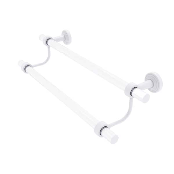 Allied Brass Pacific Beach Collection 36 in. Wall Mounted Double Towel Bar in Matte White