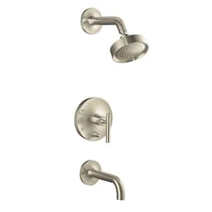 Purist 1-Handle Tub and Shower Faucet Trim Kit in Vibrant Brushed Nickel (Valve not Included)