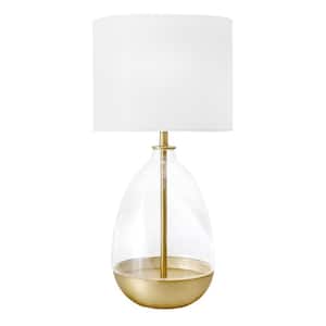 Freeman 24 in. Brass Farmhouse Table Lamp with Shade