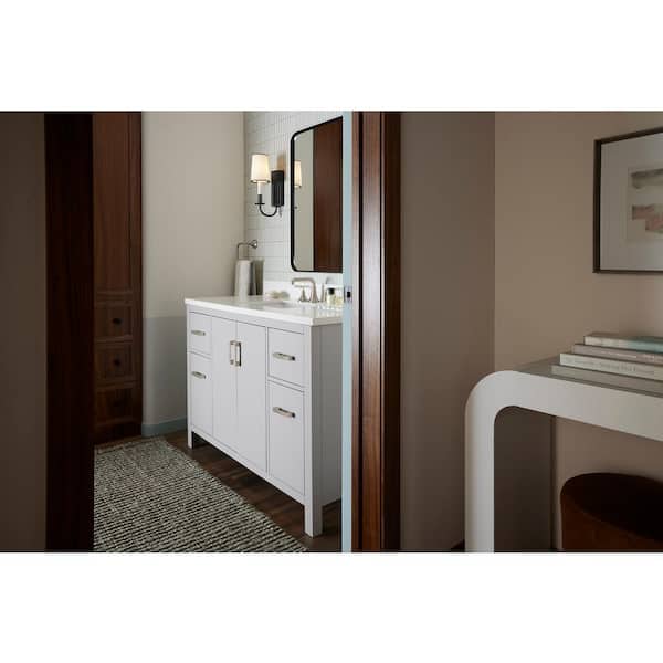 KOHLER Kresla 49.02in. Single Sink Freestanding Atmos Grey Bath Vanity with White Quartz Top Assembled