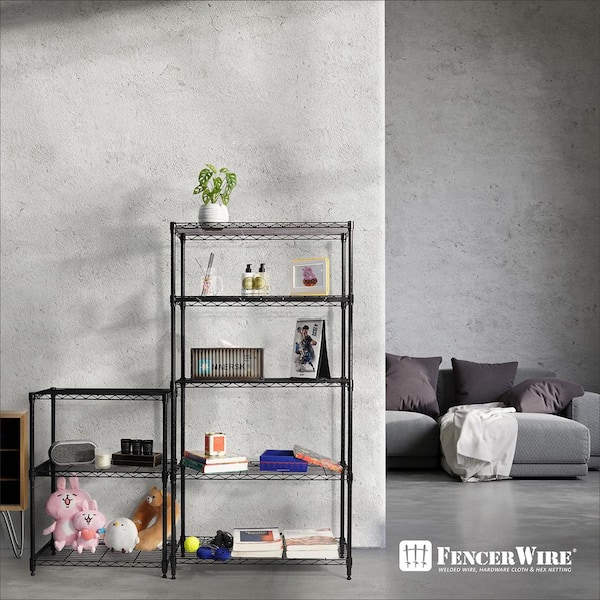 Whitmor 4-Tier Shelf Tower Closet System, Black and Silver - Metal - For  Bedroom, Attic, or Garage 