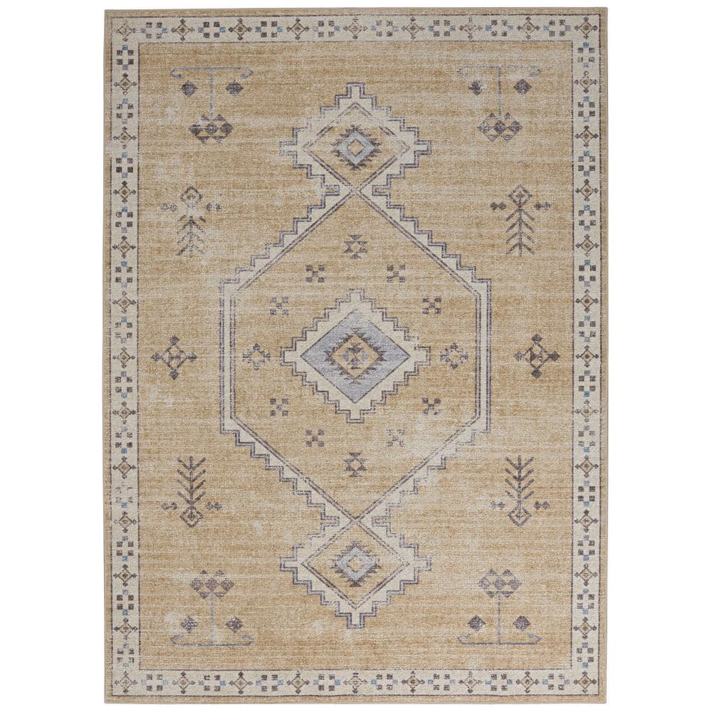 Park Harlow Sand and Ivory 8 ft. x 10 ft. Traditional Woven Distressed Polyester Rectangle Indoor Area Rug price history on PriceWatchPro