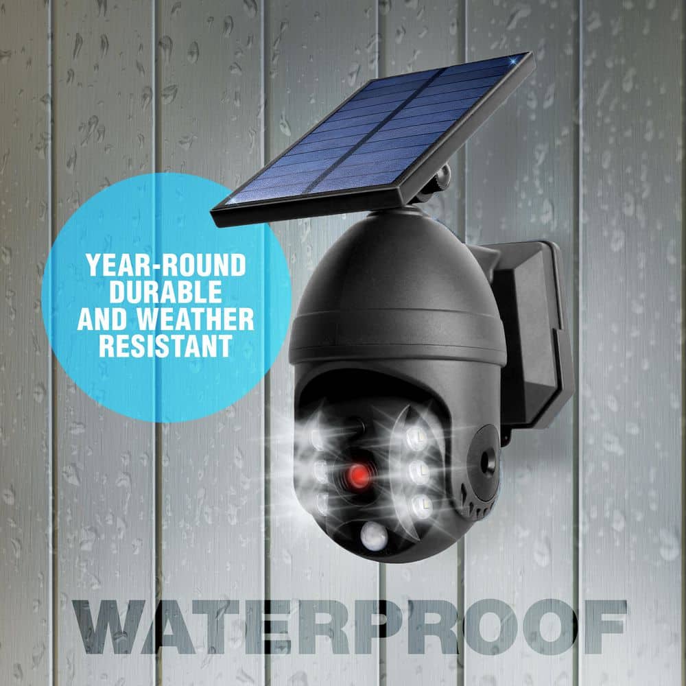 Bell & Howell Black Solar Powered Motion-Sensing LED Security Spotlight