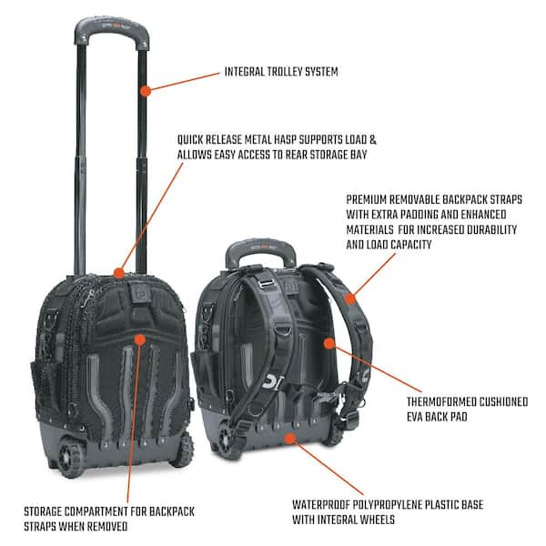 VETO PRO PAC 14 in. Blackout Small Wheeled Backpack VPP10873 - The