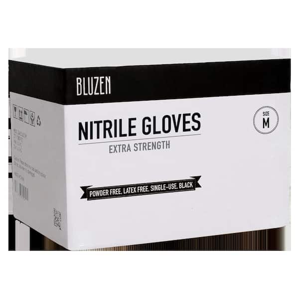 SAFETY WERCS Med Black Extra-Strength 5mil Nitrile Gloves 1000-Count Case