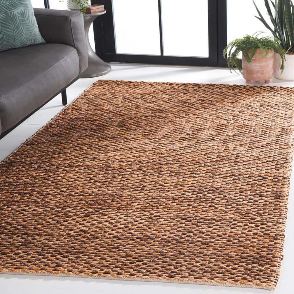 Natural Fiber 6 ft. x 6 ft. Natural/Dark Brown Abstract Distressed Square Area Rug price history on PriceWatchPro