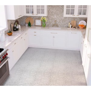 White 11.2 in. x 11.7 in. Hexagon Matte Finished Marble Mosaic Tile (4.55 sq. ft./Case)