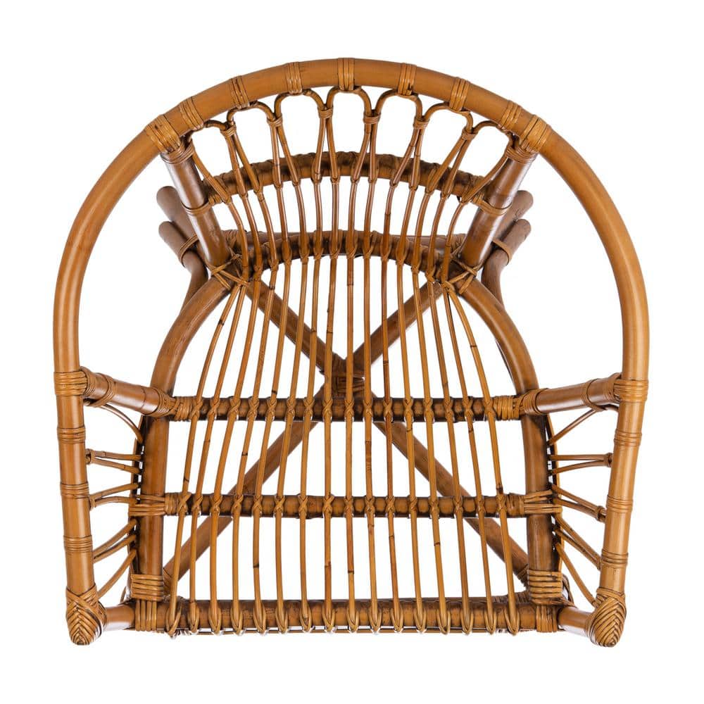 Honey Brown Wash Rattan Accent Chair Set, Sustainably Sourced