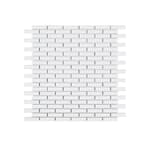 Trinket White 11.625 in. x 12 in. Interlocking Matte Porcelain Wall and Floor Mosaic Tile (0.968 sq. ft./Each)