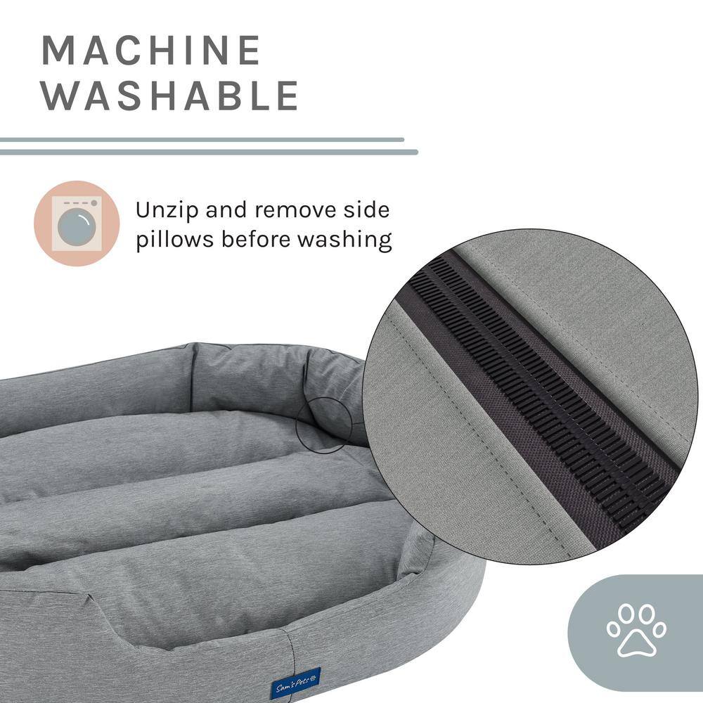 Medium Gray Water Resistant Round Pet Bed
