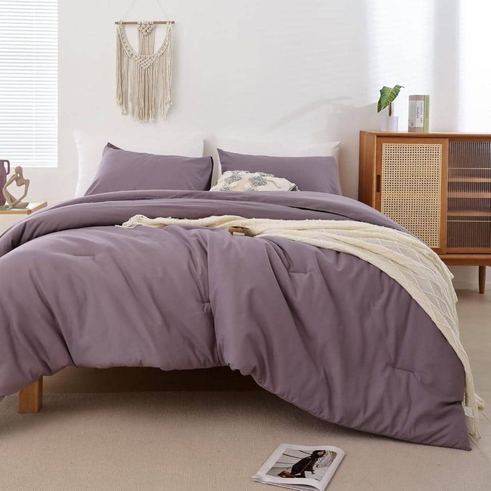 3-Piece Polyester Fiber Comforter Set King Size-Purple price history on PriceWatchPro