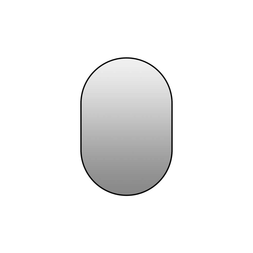 24 in. W x 36 in. H Pill-Shaped Black Metal Framed Bathroom Vanity Mirror with Vertical or Horizontal Mounting price history on PriceWatchPro