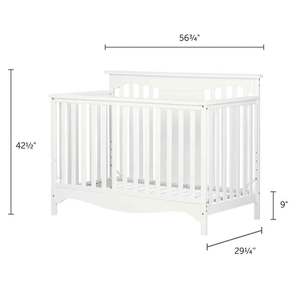 Savannah White Convertible Baby Crib with Toddler Rail