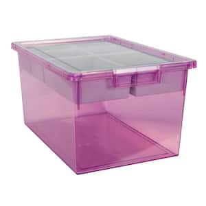 Bin/ Tote/ Tray Divider Kit - Triple Depth 9" Bin in Tinted Purple - 1 pack