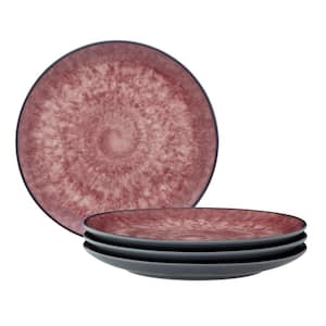 ColorKraft Essence Garnet 8.25 in. Red Stoneware Coupe Salad Plates (Set of 4)