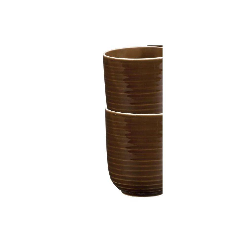 Brown Ceramic Microwave Safe Beverage Mugs Set of 4