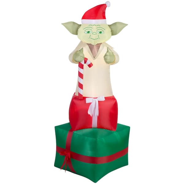 Airblown 6 ft. Inflatable Yoda on Presents Star Wars Christmas