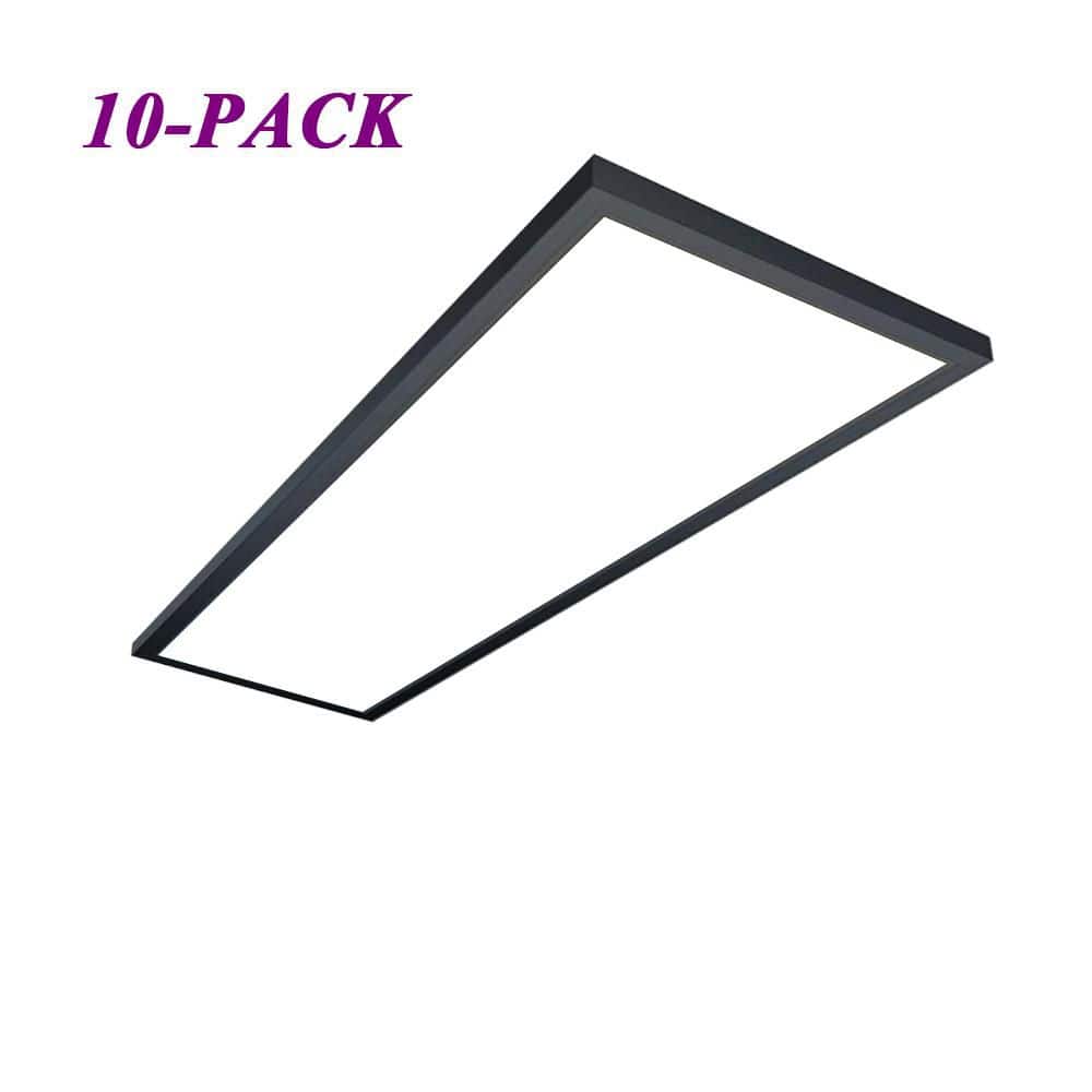 10-Pack 1 ft. x 4 ft. 5500 LM Black Integrated LED Panel Light Ceiling Flush Mount Fixture 3CCT Dimmable price history on PriceWatchPro