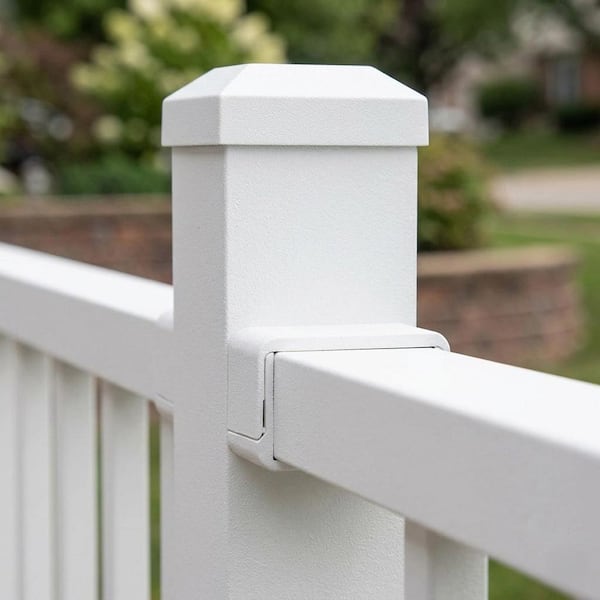 Deckorators 4 in. x 4 in. x 39 in. Textured White Aluminum