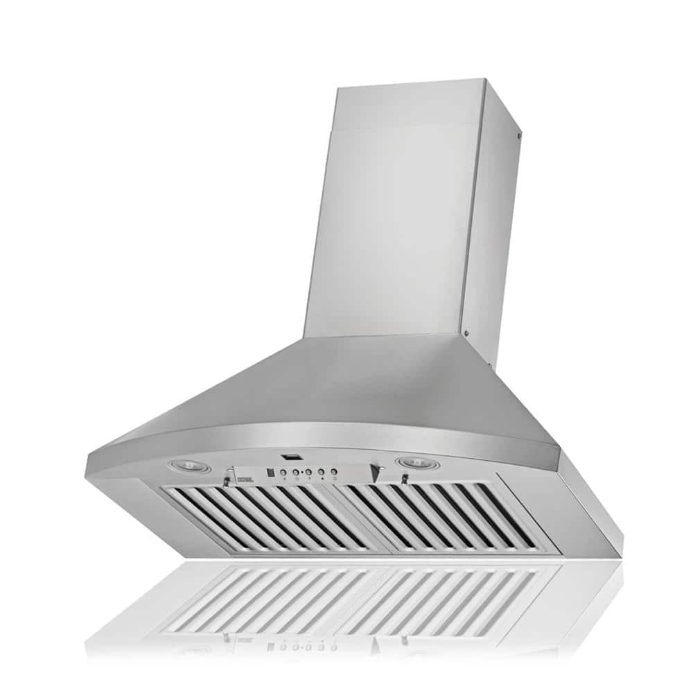 30-Inch Stainless Steel Wall Mounted Range Hood with LED Lights